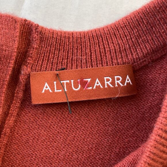 ALTUZARRA 100% Cashmere Short Sleeve Sweater Pullover Crewneck Top Button Back - Picture 6 of 11